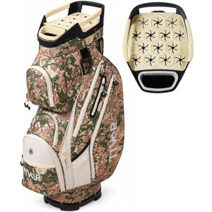 Tivor 15 Way Golf Cart Bag Silent T-Lock,Dividers,Camo Pink Black