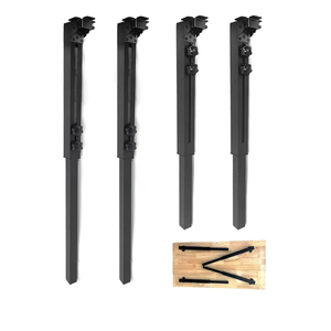 15.6-25 inches Adjustable Height Table Legs Folding Tall Metal Desk Legs Heavy Duty Foldable Furniture Legs for Tabletops, Computer Table, Office Desk, DIY Desk, RV, Counter, Outdoor Set of 4