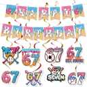 Supervitae 33 Pcs 6 7 Theme Ice Cream Drip Baseball Birthday Baseball Banner Sports Party Decoration Supply Ice Cream Drip Banner for Team Birthday Festival for Coach Player Sports Lover