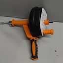 Drain Auger, Clog Remover with Drill Adapter, 25 Feet Flexible Plumbing Snake Use Manually or Powered for Kitchen, Bathroom and Shower Sink, Comes with Gloves (orange)