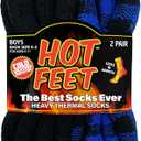 Kids Thermal Socks - Warm Winter Insulated Socks for Boys & Girls, Cozy & Thick Heated 2 Pack, Shoe Size 2-6