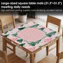 Pink and Green Buffalo Plaid Christmas Tree Mahjong Mat for Table, 31.5 inches x 31.5 inches