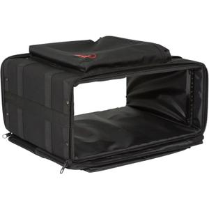 SKB Cases 4U Soft Rack Case for Wireless Microphone Systems with Steel Rails, Heavy Duty Zippers, Outer Pocket and Shoulder Straps, Black