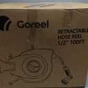 Retractable Garden Hose Reel 1/2 in x 100 ft Heavy Duty Automatic Water Hose Reel with 10-Function Sprayer Nozzle Kink-Free Auto Rewind Any-Length Lock 180 Swivel UV Resistant - Light Gray