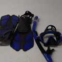 Snorkeling Gear for Adults Men Women,4 in 1 Snorkel Set with Panoramic View Diving Mask Anti-Fog Anti-Leak,Dry Top Snorkel,Fins and Travel Bag for Swimming,Snorkeling and Travel Diving (ML/XL, BLUE)