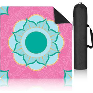 Breling Mahjong Mat for Table, 31. 5" Anti Slip and Noise Reduction Mahjong Table Cover, Large Gaming Mat with Carrying Bag for Poker, Dominoes, Card and Board Games(Mandala)