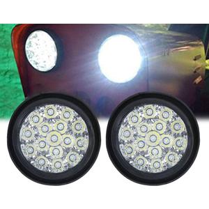 auovo 4" Round LED Back up Reverse Fog Light with Clear Lens&Rubber Grommet Waterproof 12/24V Taillight/Side Maker Light for Truck Trailer RV UTV Bus etc. (White, Pack of 2)