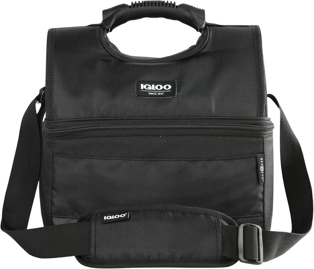 Igloo Gripper Soft Sided Cooler Bag | Insulated Dual Compartment Lunch Cooler, 16 can