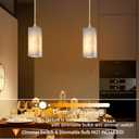 1 Light Modern Industrial Farmhouse Hanging Kitchen Island Pendant Ceiling Light Fixture,Square Natural Alabaster Marble Brushed Bronze Finish Over Sink Restaurant bar Corridor