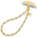Phone Charm Strap Heart Phone Chain Wristlet With Metal Tether Tab Detachable iPhone Chain Wrist Strap iPhone Lanyard For Women,Fits All Phones,Shopping Traveling Party Walking (Pale Gold)