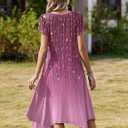 Zeagoo Womens Casual Dress for Summer Short Sleeve Loose Flowy Beach Dress with Pockets Hankerchief Flare Midi Sundress 2026 (XXL)