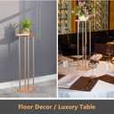 10 Pcs Wedding Flower Stand Metal Vase Stand with Plates Gold Floor Metal Column Gold Rectangular 7.87" x 7.8 7"x 31.5" Flower Display Stands Table Flower Stands for Wedding Party Events Table Decor (31.5 inch Tall)