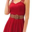 GRACE KARIN Belts for Women Suede Elastic Wide Belt Vintage Stretchy Chunky Buckle Belts S-XXL (Brown)