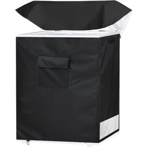 Chest Freezer Covers for Outside(32.5W22.5D33.5H)in,Compatible with 7.0 Cubic Feet Chest Freezer,Black Deep Freezer Covers Waterproof Top With Zipper to Open, Outdoor All-season Protection