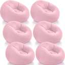 Realspring Inflatable Bean Bag Chairs Outdoor Blow up Camping Chairs Inflatable Lazy Sofa Folding Portable Bean Bag Loungers Couch for Movie Night(Light Pink,6 Pcs)