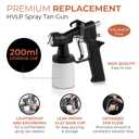 Bronze Tan Replacement Gun for HVLP Spray Tan Machine With 200ml Cup - For DHA Solution - Adjustable Flow