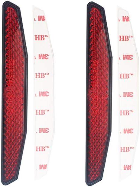 Stick-on Hexagonal Reflectors - Front Fork Side Reflector for Motocross, Harley, Semi Trucks & Trailers, Warehousing, Boats, Service Vehicles (25.Red-4.92*0.7*0.34in,2Pcs)