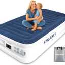 KINGJERRY Twin XL Air Mattress with Built-in Pump, 18" Raised Comfort, Upgraded 80" Length, Dual-Layer Leakproof, Support 500 lbs, 2 Min Inflation, Inflatable Blow-up Bed for Home Camping Guests