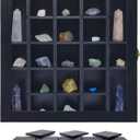 Rock Display Case. Shadow Box with Shelves for Rock Collection Display Case. Use for Arrowhead, Crystal, Fossil, Trinket Display case and Organizer.