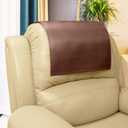 Non Slip Headrest Cover for Furniture Slipcovers,Faux Leather Headrest Protector for Recline Chair Vinyl Head Protector Cover for Sofa,Theater Seat Cover for Home & Office, Reddish Brown