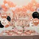 TONIFUL 4 Set Rose Gold and BlackBalloon Centerpieces for Table,Balloon Stand Kit for Bridal Shower,2026 Graduation,Wedding,Hot Girl Party Decoration,2026 New Year,Birthday Decorations for Women