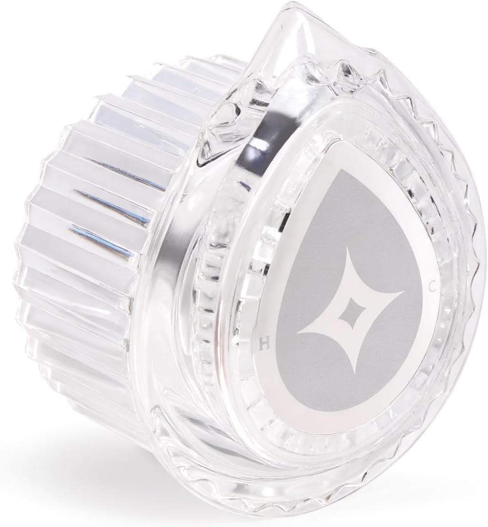 2 x Shower Handle, Compatible with Moen 100710 Series Thermostatic Single Bathtub and Shower Replacement Handle Kit, White with Water Drop Knob Insert, 1 Piece Pack