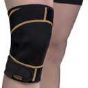 Copper Fit unisex adult Rapid Relief Knee Wrap with Hold/Cold Therapy Abdominal Support, Black, Adjustable