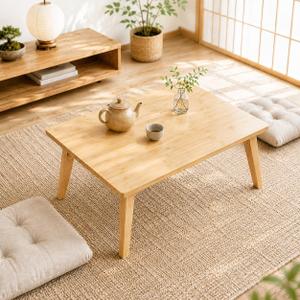 Bamboo Folding Floor Table, Foldable Japanese Low Table | Fold Flat Storage, No Assembly Required, Natural Bamboo, Space Saving, Floor Seating, Tea & Reading, Small Spaces