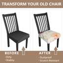 Stretch Dining Chair Seat Covers Set of 6,Dining Chair Slipcovers, Floral Printed Chair Covers,Soft Fabric Washable Upholstered Chair Seat Protector, No Rear Covers for Home Kitchen Dining Room (Dahlia)