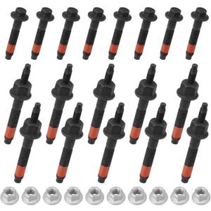 5.7 Exhaust Manifold Bolts & Nuts Compatible with Chrysler 300, Jeep, Dodge Charger Challenger, Ram 1500 2500 2009-2020 V8 Engines Replace# 03309 (Left & Right)