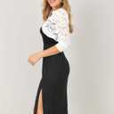 Allegra K Women's Elegant Lace Cardigan Ruffle Collar Crop 3/4 Sleeve Sheer Bolero Floral Lace Shrug Top (White, S)