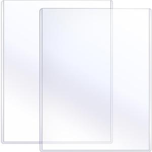 Sherr 2 Pcs Rigid Print Protectors Fit 24 x 36 Inch Poster Paper, Top Loading Page Protectors Plastic Poster Sleeves PVC Clear Sheet Holder to Display Photo Document Magazine Certificate