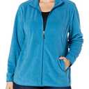 Essentials Women's Sherpa Long-Sleeve Mock Neck Full-Zip Jacket with Woven Trim 5XL