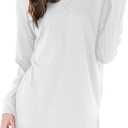 Womens Fall Long Sleeve Cotton Loose Comfy Casual Tunic Tops, L