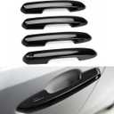 Upgraded Snap-on Door Handle Cover Compatible for 2019-2024 2025 Toyota Rav4 Accessories for Highlander 2020-2024 No Adhesive Black Handle Protectors (Glossy Black)