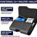 Stronden Magnetic Closure Holster for iPhone 17 Pro, 17e, 17, 16 Pro, 16e, 16, 15 Pro, 15, 14 Pro, 14, 13 Pro, 13, 12 Pro, 12, 11, XR - Leather Belt Case Pouch (Fits Slim/Regular Case on)