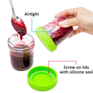 Youngever Glass Baby Food Storage, 6 Ounce Baby Food Glass Containers with Airtight Lids, Glass Jars with Lids (4 Rainbow Colors) Youngever Glass Baby Food Storage, 6 Ounce Baby Food Glass Containers with Airtight Lids, Glass Jars with Lids (4 Rainbow Colors)