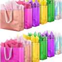 Lzerking Gift Bags with Handles 30 Pack 13x5x11inIncludes Tissue Paper Colorful Reusable Gift Bags for Parties, Birthdays, Weddings, Holidays