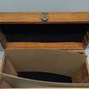 Vinyl Record Storage Case,Wood Record box with Display Window,Leather Handle and Metal Corners,Vinyl Storage Box Fits 7-10 Inch, Holds 30-35 Albums, Practical for Personal Use,Or as A Gift (Brown)