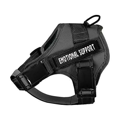 voopet Service Dog Harness, Emotional Support Pet Vest Harness, Reflective Breathable & Adjustable No Pull ESA Harness for Small Medium Large Dogs (with 4 PCS Removeable Tags),XX Small (Pack of 1)