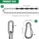 SELEWARE 2 Pcs 85" Hanging Swing Chains, 1000LB Capacity Stainless Steel Hanging Chains with 4 Carabiners, Hanging Chair Hardware for Kids Tree Swings, Hammocks, Punching Bags & Indoor/Outdoor Gym (Black)