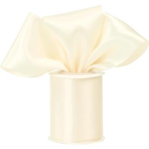 Ivory Ribbon 3 Inch Double Faced Cream Satin Ribbon Thick Ivory Ribbon for Wedding Decor, Chair Sash, Gift Wrapping, Party Favor, Flower Arrangement, Craft Supplies, Bows - 10Yards
