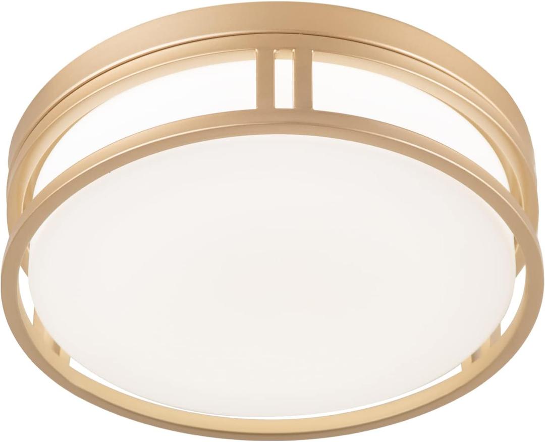 12.5 Inch LED Flush Mount Ceiling Light Fixture, 26W, Super Bright 1700 Lumens, 3 Color 3000K/4000K/5000K, Dimmable Ceiling Lamp for Bedroom Hallway Bathroom Kitchen (Gold)