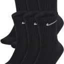 Nike Performance Cushion Crew Socks with Band (6 Pairs) (Medium, Black/White)