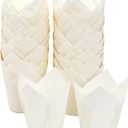 Juvale Tulip Cupcake Liners - 100-Count White 2.2x3.15 in Parchment Paper Baking Cups - Jumbo Tulip Cupcake Papers & Muffin Liners for Wedding, Birthday Party & Baby Shower