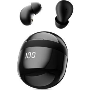 Mini Invisible Earbuds Wireless Bluetooth, Small Earbuds for Small Ears Canals, Tiny Discreet Sleep Headphones for Side Sleepers, Comfortable Noise Canceling Earphones for Work Gym, Black
