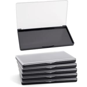 Magnetic Makeup Palette with Frosted Clear Top, 5 Pack Empty Eyeshadow Palettes depots Travel Storage Box for DIY Cosmetics Bronzer Highlights Powder (Small Palette - 5.5" x 3.1")