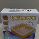 Baby and Toddler Pool with Cushioned Floor, Handles & Drain, 34"x10" Skin Safe Small Square Inflatable Kiddie Pool Portable Bathtub and Ball Pit, Summer Outdoor Gift for Babies, Infants & Toddlers 1-3