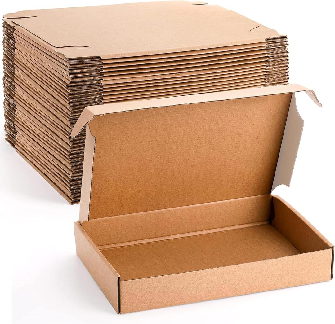 Cedilis 30 Pack 12x8x2 Inches Shipping Boxes, Brown Corrugated Cardboard Mailer Boxes, Medium Mailing Boxes for Shipping Packing Small Business