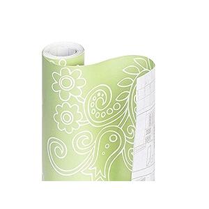 Kittrich Quick Cover Shelf Drawer Liner Potpourri Green Contact Paper New 1.5 YD